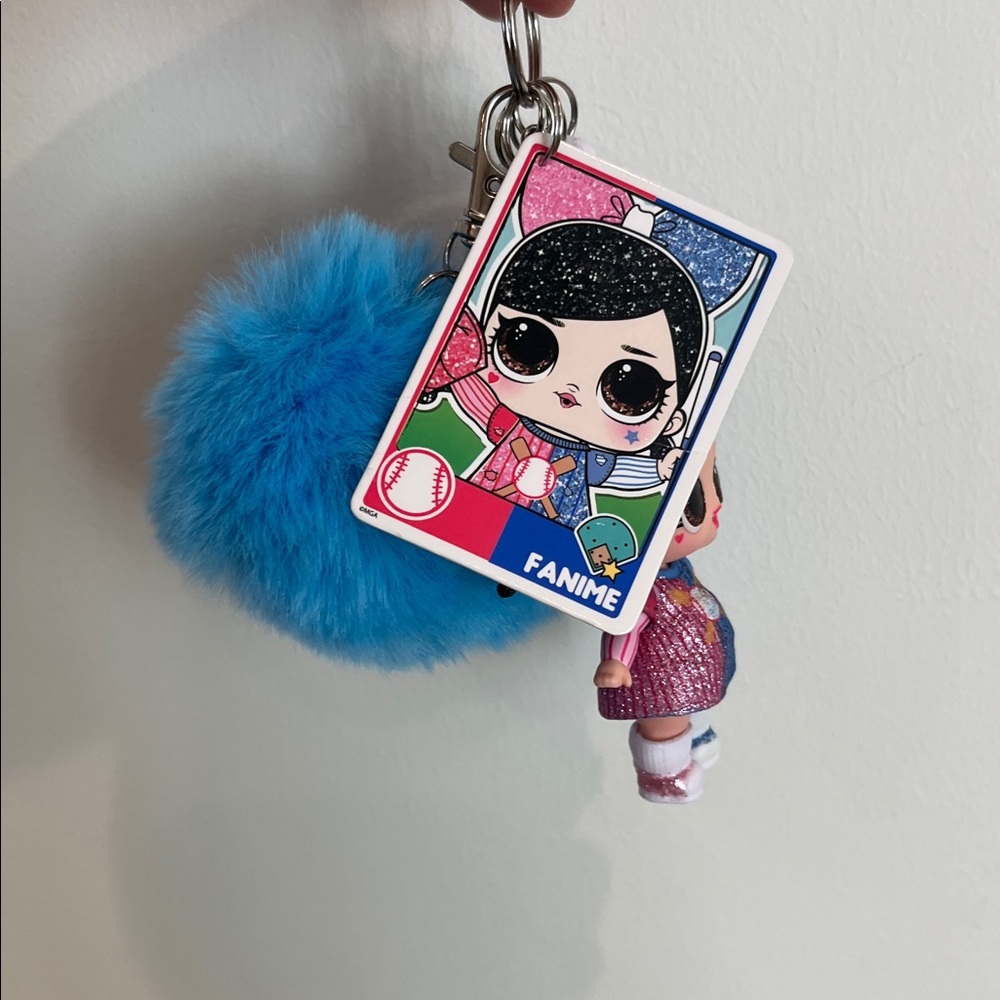 L.O.L. Surprise! Doll Keychain Fanime with Blue and Pink Pom Pom - Picture 4 of 5